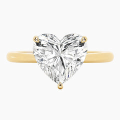 Amélie Écla 2 Carat Heart Cut Moissanite Hidden Halo Tapered Shank Ring