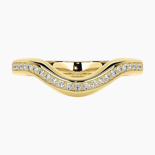 Celestial Arch Pavé Moissanite Curved Band