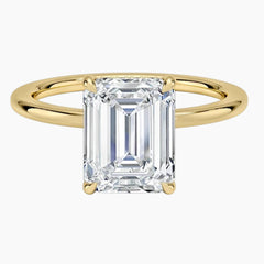 Solitaire Emerald Halo Moissanite Engagement Ring
