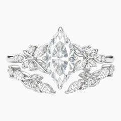 Eternal Oasis Leafy Vine Moissanite Ring Set