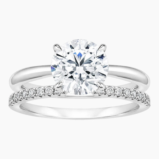 Aurelia Duet 1 Carat Round Cut Open Moissanite Ring Set