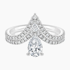 Aurelia Duet 1 Carat Pear V Shape Moissanite Ring Set