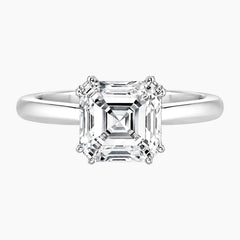 Elara Asscher Cut Four-Prong Setting 3 Carat Moissanite Ring