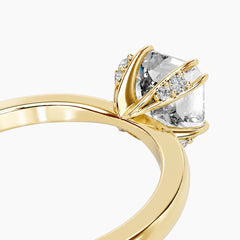 Elara Asscher Cut Four-Prong Setting 3 Carat Moissanite Ring