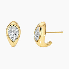 Virelle Reverse Pear Moissanite Stud Earrings
