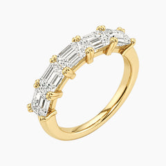 Célavique Five-Stone East-West Emerald Moissanite Band
