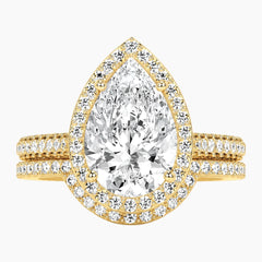 Aurelia Éternelle 5 Carat Pear Cut Moissanite Bridal Set
