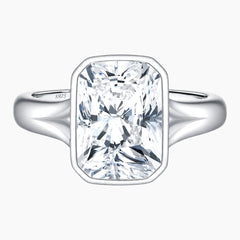 Elowen Radiant Cut 4.5 Carat Bezel Moissanite Ring