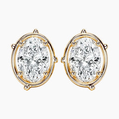 Fleuréa Oval Moissanite Stud Earrings