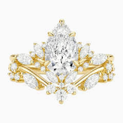 Lysavelle Fleur Pear-Cut Moissanite Ring Set