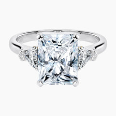 Célestine Radiant Three-Stone Heart Moissanite Ring