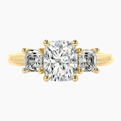 Varelline Cushion Three-Stone Moissanite Ring