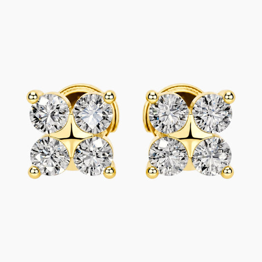 Clovélisse Four-Leaf Clover Moissanite Stud Earrings