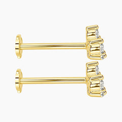 Florélisse Five-Petal Moissanite Stud Earrings