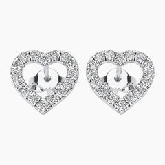 Amourelle Open Heart Moissanite Stud Earrings