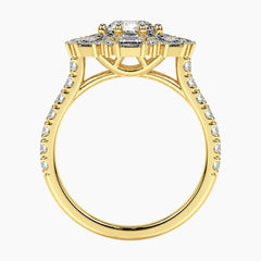 Écloselle Round Moissanite Mixed-Cut Floral Engagement Ring