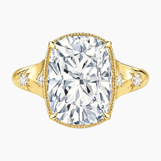 Astravelle 10 Carat Elongated Cushion Moissanite Ring