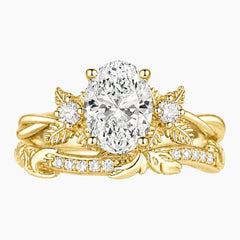 Aurelisse 1.5 Carat Oval Moissanite Botanical Ring Set