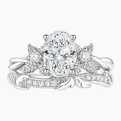 Aurelisse 1.5 Carat Oval Moissanite Botanical Ring Set