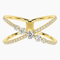 Éloria Round Moissanite X-Crossover Ring