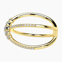 Éloria Round Moissanite X-Crossover Ring