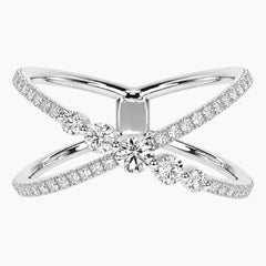 Éloria Round Moissanite X-Crossover Ring