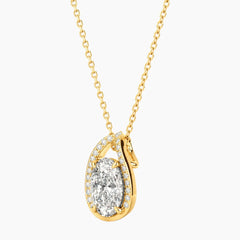 Liorenne 2 Carat Oval Moissanite Halo Necklace