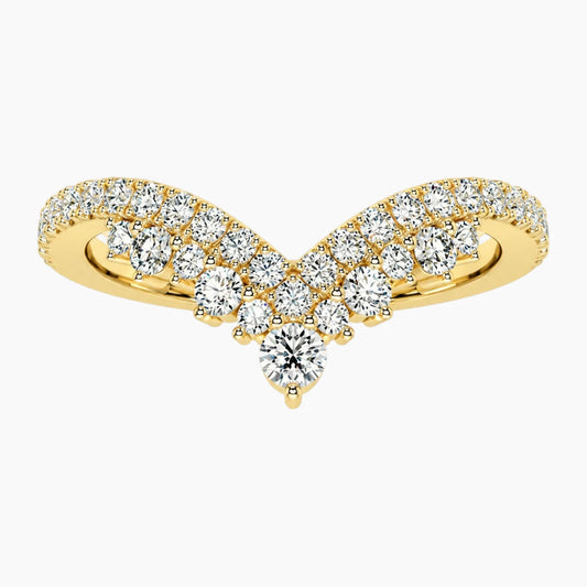 Calivelle Double-Layer V-Shaped Moissanite Ring