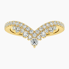 Calivelle Double-Layer V-Shaped Moissanite Ring