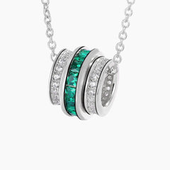 The Verdelle Lab-Grown Emerald Channel Pendant Necklace