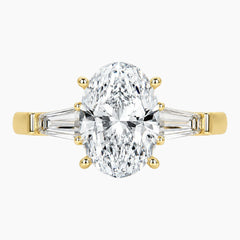 Florence Oval Moissanite Three-Stone Ring