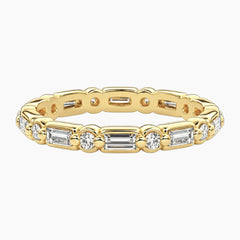 Évalisse Emerald-Cut & Round Moissanite Eternity Band