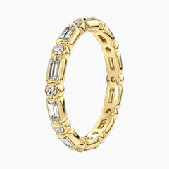 Évalisse Emerald-Cut & Round Moissanite Eternity Band