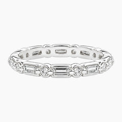 Évalisse Emerald-Cut & Round Moissanite Eternity Band