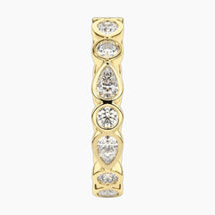 Cévelline Pear & Round Bezel-Set Moissanite Eternity Band