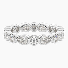 Cévelline Pear & Round Bezel-Set Moissanite Eternity Band