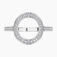 Lumévia Oval Outline Pavé Moissanite Ring