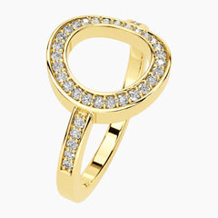 Lumévia Oval Outline Pavé Moissanite Ring