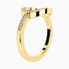 Lumévia Oval Outline Pavé Moissanite Ring