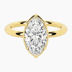 Émbrienne 3 Carat Marquise Claw-Set Moissanite Ring