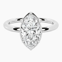 Émbrienne 3 Carat Marquise Claw-Set Moissanite Ring