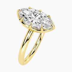 Émbrienne 3 Carat Marquise Claw-Set Moissanite Ring