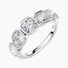 Célavienne Five-Stone Cushion Moissanite Band