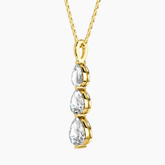 Célorienne Graduated Pear Moissanite Drop Necklace