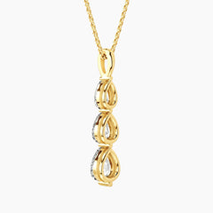 Célorienne Graduated Pear Moissanite Drop Necklace