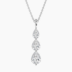 Célorienne Graduated Pear Moissanite Drop Necklace