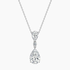 Élarienne Graduated Pear Three-Stone Moissanite Drop Necklace