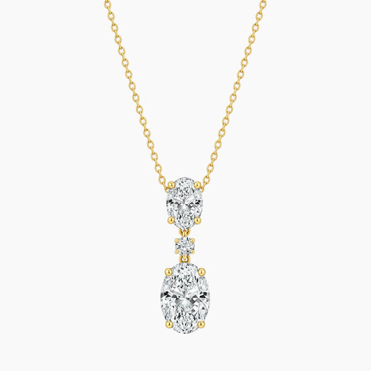 Élarienne Graduated Oval Three-Stone Moissanite Drop Necklace