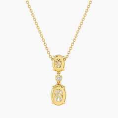 Élarienne Graduated Oval Three-Stone Moissanite Drop Necklace
