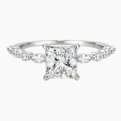 Square Princess-cut Moissanite Ring